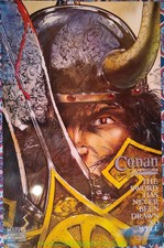 CONAN THE ADVENTURER COMIC BOOK POSTER Rare PROMO Autographed By ROY THOMAS