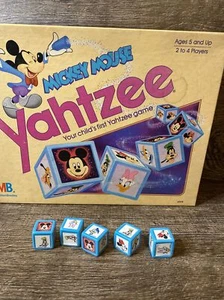 Mickey Mouse Yahtzee 1988 Milton Bradley Blue Dice Only 5 REPLACEMENT PARTS - Picture 1 of 2