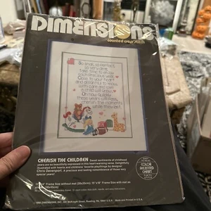 Kit punto croce contato Dimensions Cherish The Children 1986 3603 sigillato - Foto 1 di 4