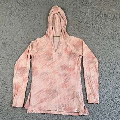 Smartwool Hoodie Women's XS Pink Geometric Sweatshirt Pullover Merino Blend - Image 1 of 4