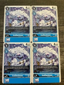 Icedevimon EX2-014 C X4 Playset Digimon TCG Digital Hazard - Picture 1 of 1