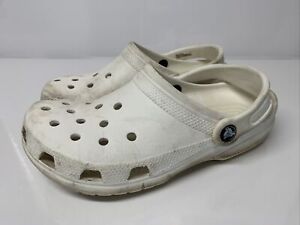 Crocs Classic White Slip On Sandlas Unisex Size M6 W8 - Some Dirt As Shown