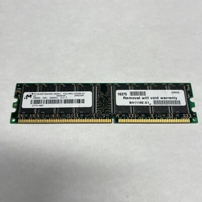 Micron MT16VDDT3264AG-265A1 256MB DDR PC2100 266Mhz CL2.5 - Image 1 of 3
