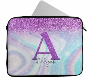 Personalised Any Name Glitter Laptop Case Sleeve Tablet Bag Chromebook Gift 08 - Picture 1 of 4