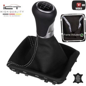 Leder ICT Schaltknauf Schaltsack für Mercedes SLK R171 Naht silber B64 - Picture 1 of 11