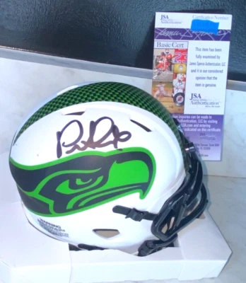 COACH PETE CARROLL SIGNED SEATTLE SEAHAWKS LUNAR FOOTBALL MINI HELMET USC JSA - Image 1 of 2