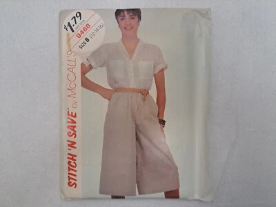 Stitch 'N Save Pattern - Misses' Blouse & Culottes (12-16) #9468 - Uncut - Image 1 of 4