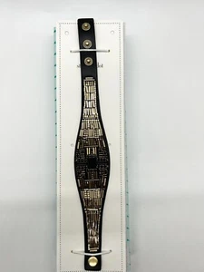 Stella & Dot Jewelry Hand Beaded Jasper Ombr Leather Cuff Bracelet - Picture 1 of 2