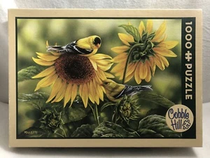 Sunflowers and Goldfinches Cobble Hill 1000 Pieces Jigsaw Puzzle - Picture 1 of 8