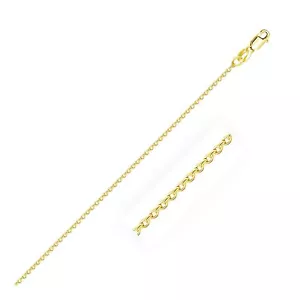 Collar de cadena de eslabones de cable de oro amarillo sólido de 14 K de 1,1 mm de ancho 16""-24"" pulgadas de largo - Imagen 1 de 3