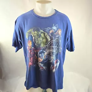 Disney Store Marvel Avengers T Shirt Mens 2XL Blue Graphic Tee Superheroes Movie - Picture 1 of 7