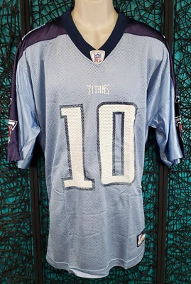 Camiseta de malla Reebok NFL Tennessee Titans para hombre #10 Vince Young XL AZUL ¡LEER! Foto 1 de 4