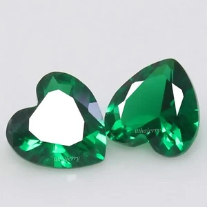 Zertifizierter natürlicher MUZO kolumbianischer grüner Smaragd 3,50 mm Herz Paar AAA + Edelsteine UT05 - Bild 1 von 6