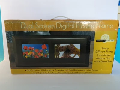 Dual 7" Screen Digital Picture Frame . Digital Decor. New. - Image 1 of 2