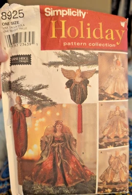Simplicity Holiday Pattern # 8925 Angel Tree Toppers & Ornaments 1999 Christmas - Image 1 of 4