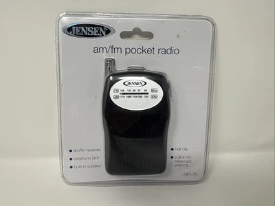 Jensen MR-75 AM/FM Pocket Radio (Black)-New - Image 1 of 4