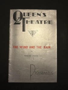 The Queens Theater “The Wind And The Rain” Playbill London 1930s - Foto 1 di 15