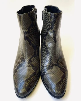 Calvin Klein Fiona Women's Gray Black Snake Print Ankle Boots Size 7 - Image 1 of 4