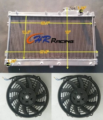 Aluminum Radiator + FANS For 90-97 Mazda Miata 1.6L 1.8L MX-5 MX5 NA MT - Изображение 1 из 4
