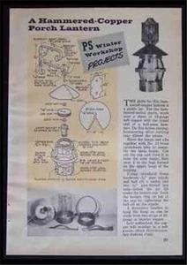 PORCH LANTERN Hammered Copper How-To build PLANS SHEET METAL - Picture 1 of 1