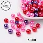 100 X Valentine's Mix Glass Pearl Beads, Mixed Color, 8mm Diy Jewellery Spacer