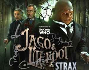 Doctor Who Autograph: Jago & Litefoot & Strax Multi-signed Photo (Trevor Baxter) - Picture 1 of 1
