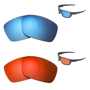 Walleva Fire Red + Ice Blue Polarized Replacement Lenses For Oakley Drop Point - Picture 1 of 7