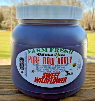 RAW HONEY SWEET WILDFLOWER 3LB / 1.36kg / 48oz 100% PURE - Image 1 of 4