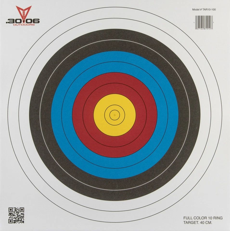 30-06 25pk- Official-Sized 40cm 10-Ring Paper Face Archery Target!  - Image 1 of 1