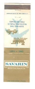 Savarin Restaurants Flughäfen RR TERMINALS AUTOBAHNEN Vintage Streichholzschachtelhülle SM3 - Bild 1 von 2