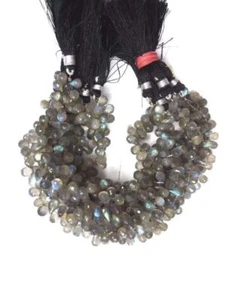1 Strand Genuine Labradorite Teardrop Faceted 6x9-7x10mm Gemstone Beads 7"inch - Picture 1 of 2