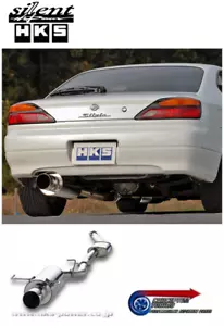 Escape trasero HKS Silent Hi-Power Cat genuino - para S15 Silvia SR20DET Spec-R - Imagen 1 de 2