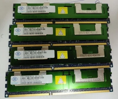 8x Nanya NT8GC72B4NB1NK-CG 8GB 2Rx4 PC3-10600R ECC REG Server Memory Modules - Image 1 of 2