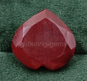 Lab-Created Mozambique Red Ruby Heart Shape 20 Ct IGL Certified Loose Gems 5JSD - Picture 1 of 4