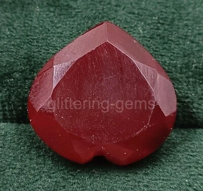 Lab-Created Mozambique Red Ruby Heart Shape 20 Ct IGL Certified Loose Gems 5JSD - Image 1 of 4