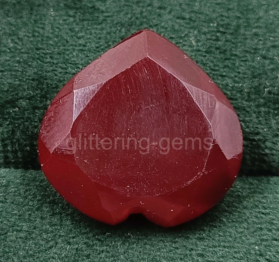 Lab-Created Mozambique Red Ruby Heart Shape 20 Ct IGL Certified Loose Gems 5JSD - Image 1 of 4
