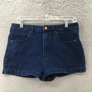 Forever 21 Jean Shorts Womens 29 (actual 31) Blue Denim Dark Wash High Rise - Picture 1 of 12