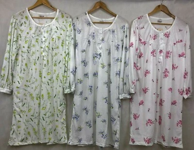 Women's Super Soft Long Sleeve Nightie Night Gown Pajamas Pyjamas Sleepwear  - image 1 of 4