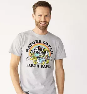 Disney Mickey Mouse Short Sleeve Graphic Tee Grey T-Shirt Men's Size 2XL - Picture 1 of 2