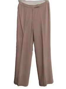 Casual Corner beige lined flat front pleated straight leg dress pants 4 NWT $89 - Picture 1 of 11