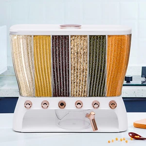 For Kitchen Cereal Storage Dispenser Six-grid Dry Food Dispenser W/Rice Hopper - Picture 1 of 12