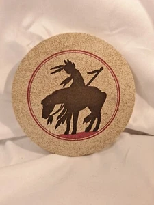 Indianer Indianer Krieger zu Pferd Sandstein Untersetzer 6"   - Bild 1 von 5