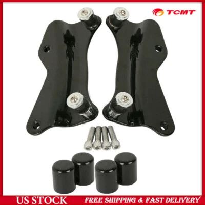 Black 4 Point Docking Hardware Kit w/ 4 Covers Fit For Harley Touring 2014-2024 — 第 1/4 张图片