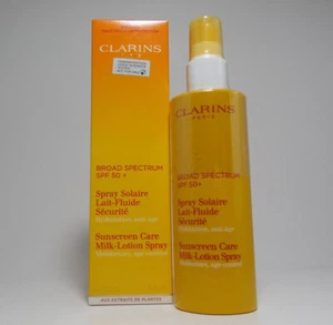 Clarins Sunscreen Care milk lotion Spray SPF 50 + - 5 Fl Oz / 150 mL TSTR - Picture 1 of 1