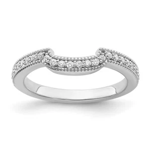 14K White Gold Lab Grown Diamond Wedding Band Ring for Women Size 7 - Picture 1 of 8