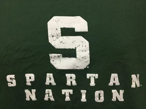 MICHIGAN STATE Long Sleeve T-Shirt Large Green "Spartan Nation" Spartans MSU - Picture 1 of 6