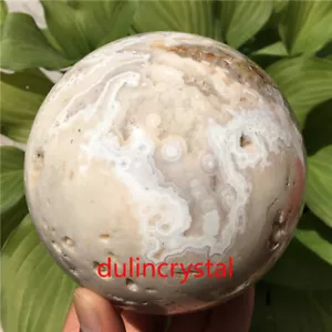 3.23LB Natural Agate Hole Ball Quartz Crystal Sphere 111mm Gem Healing specimen - Picture 1 of 12