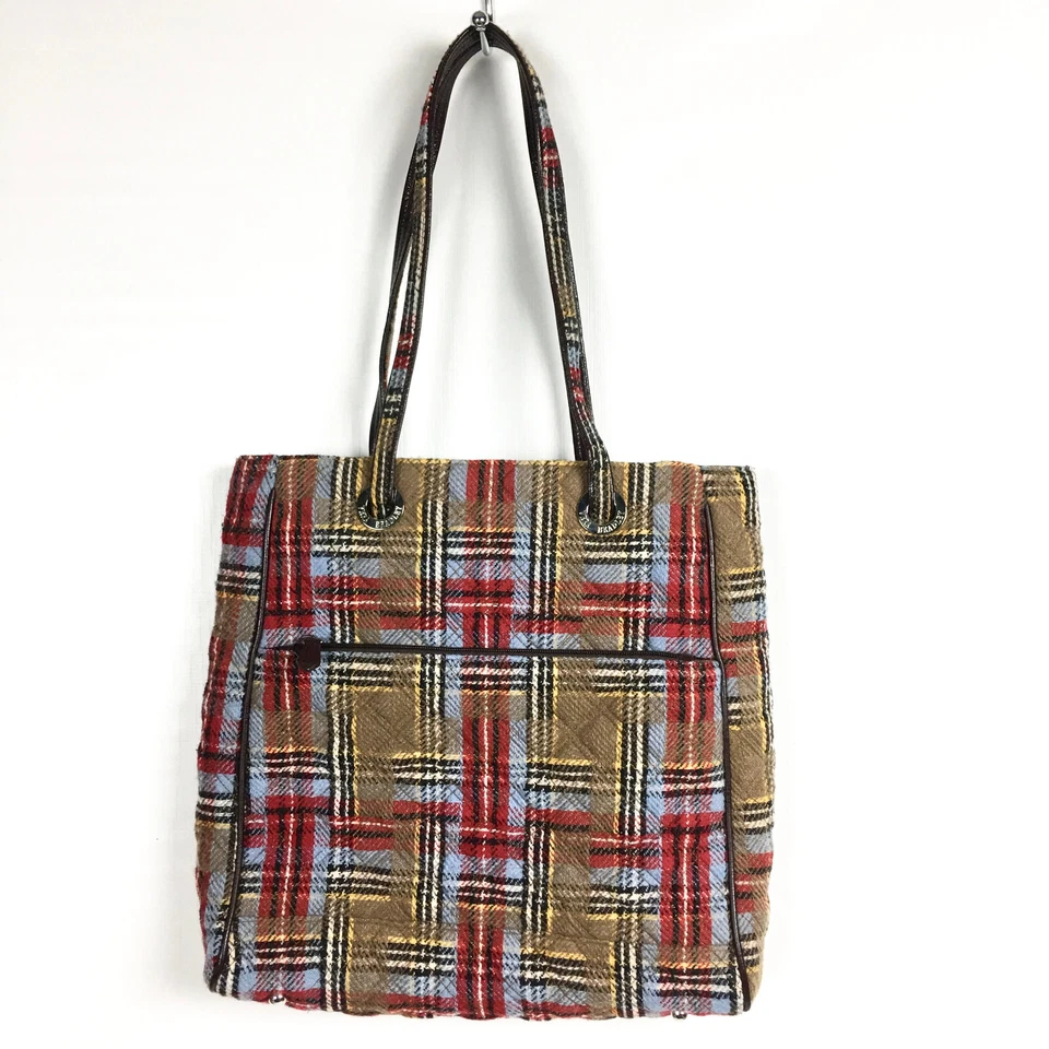 Bolso de Hombro Vera Bradley Highlands a Cuadros Marrón Rojo Multi Patchwork Cuadros Foto 1 de 4