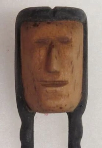 Carved Wooden Indian Head Neckerchief Slide 2.5" tall  [KS-333] - Picture 1 of 1
