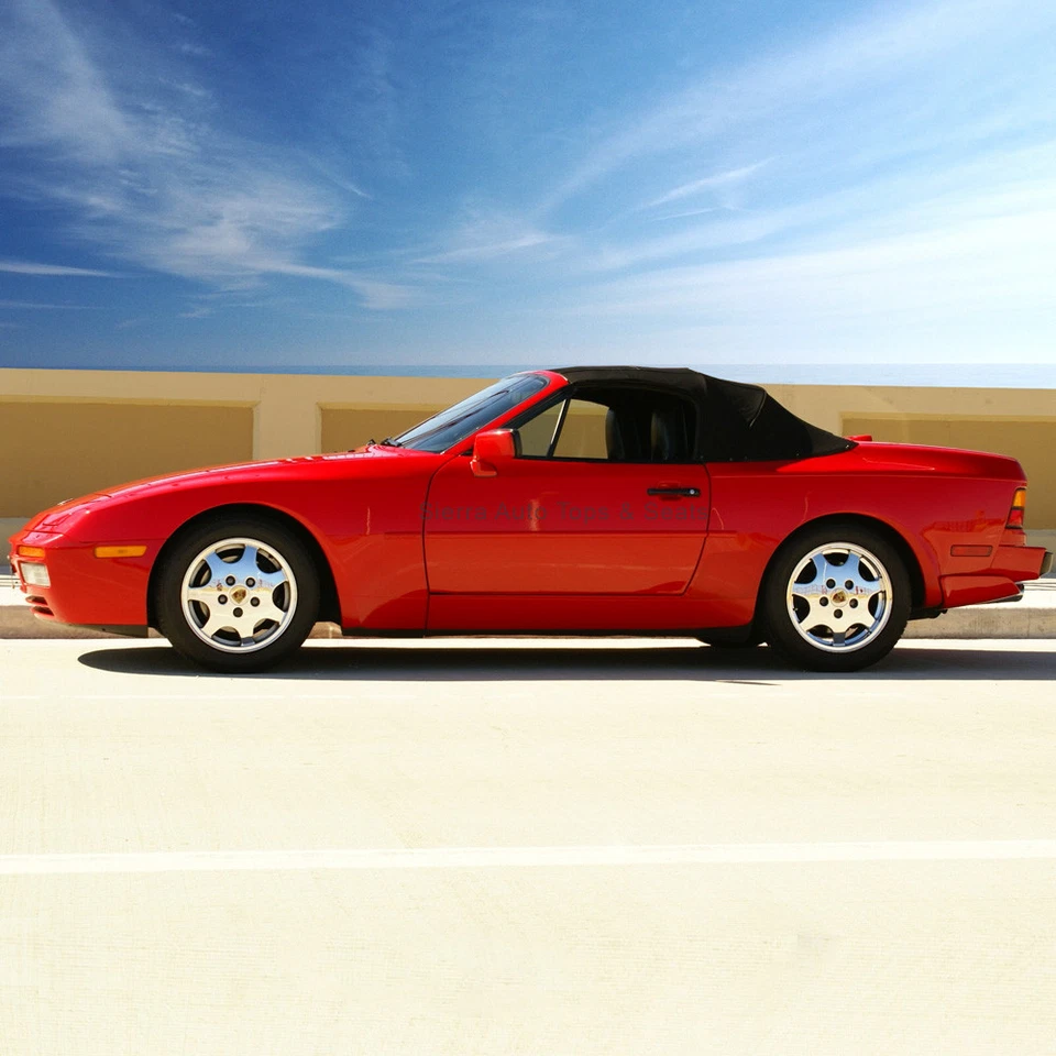 Se adapta a: Porsche 944/968 1989-1995 - techo convertible, 2 piezas, tela alemana negra Foto 1 de 4